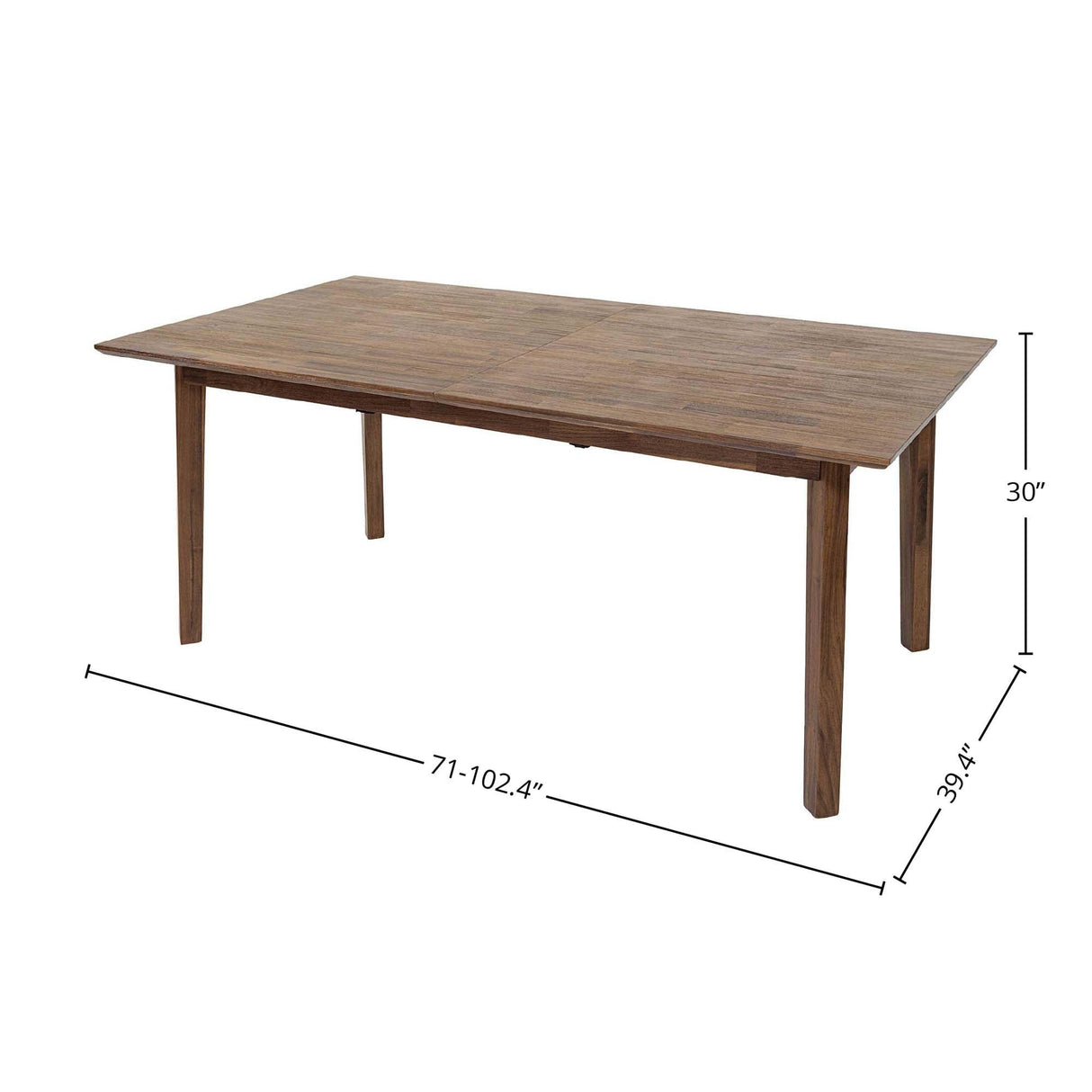 LH Home Gia Extension Dining Table 71/102" - Warm Pecan