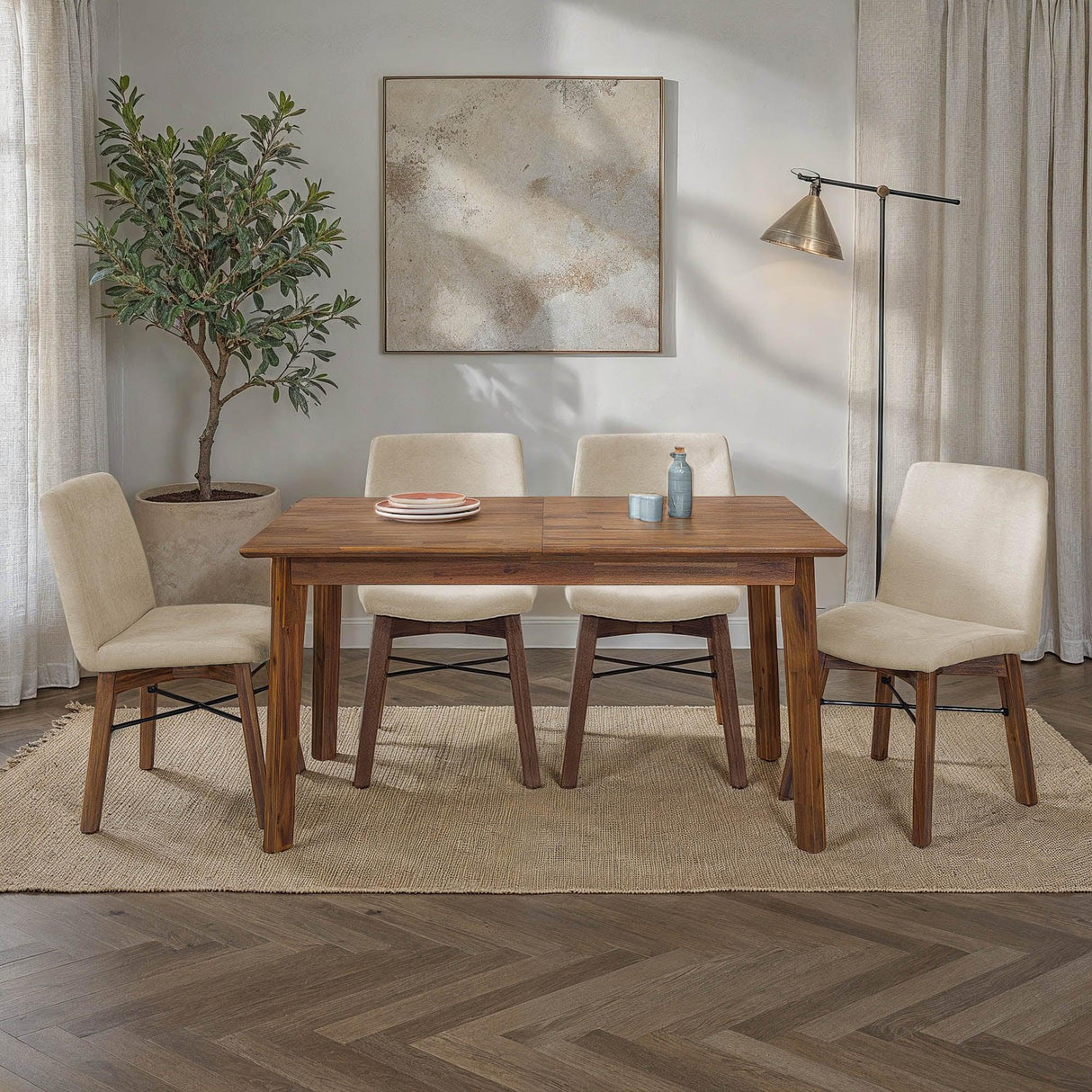 LH Home Gia Dining Chair - Warm Pecan - Sand
