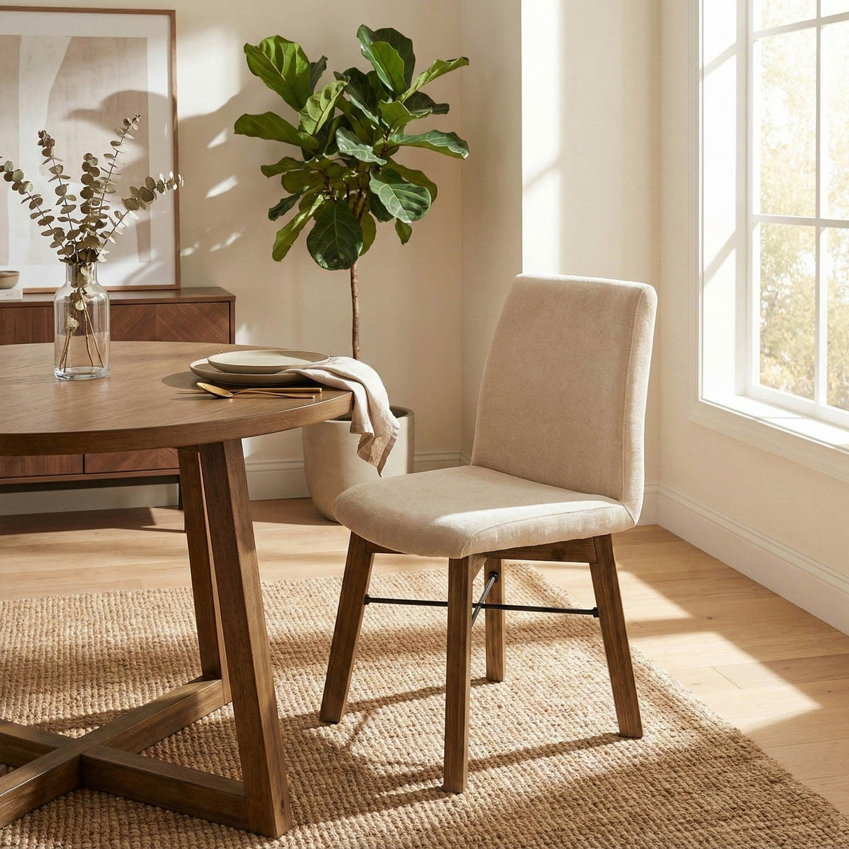 LH Home Gia Dining Chair - Warm Pecan - Sand
