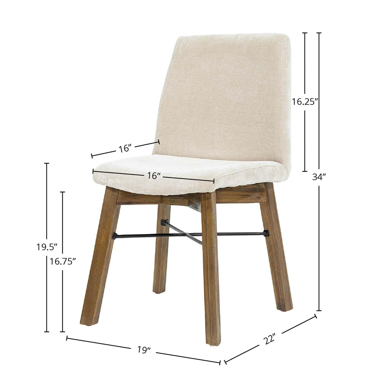 LH Home Gia Dining Chair - Warm Pecan - Sand