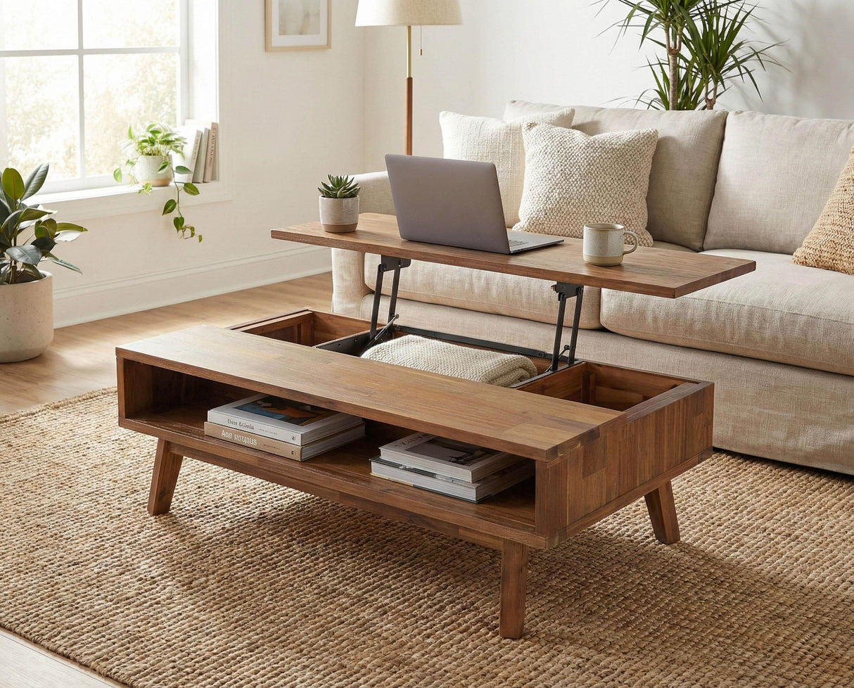 LH Home Gia Coffee Table w/ Lift Top - Warm Pecan