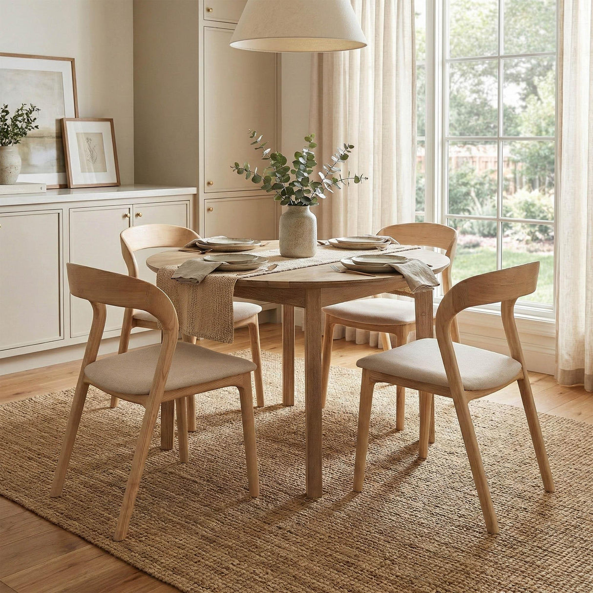 LH Home Gia Round Dining Table - Light Driftwood
