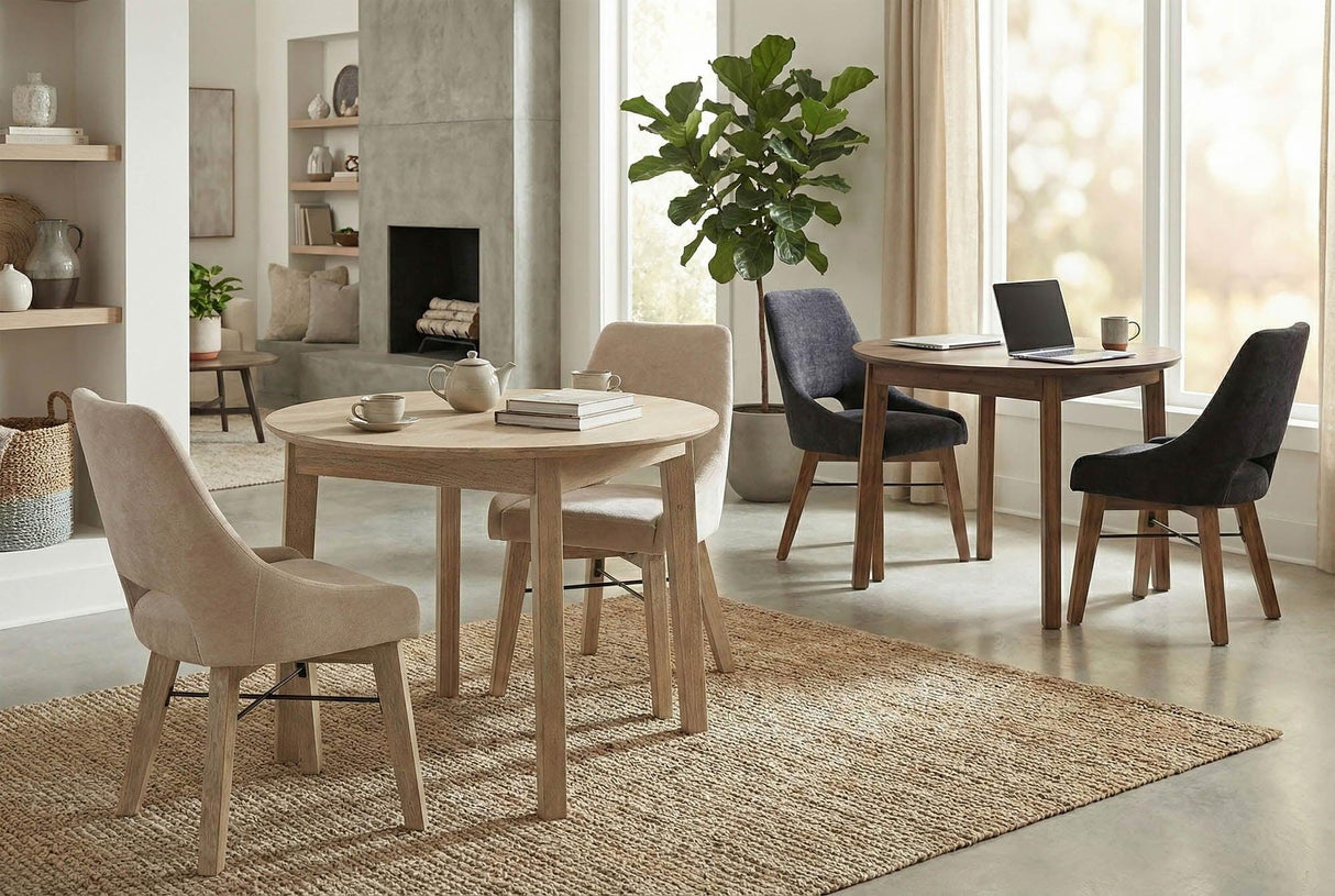 LH Home Gia Round Dining Table - Warm Pecan