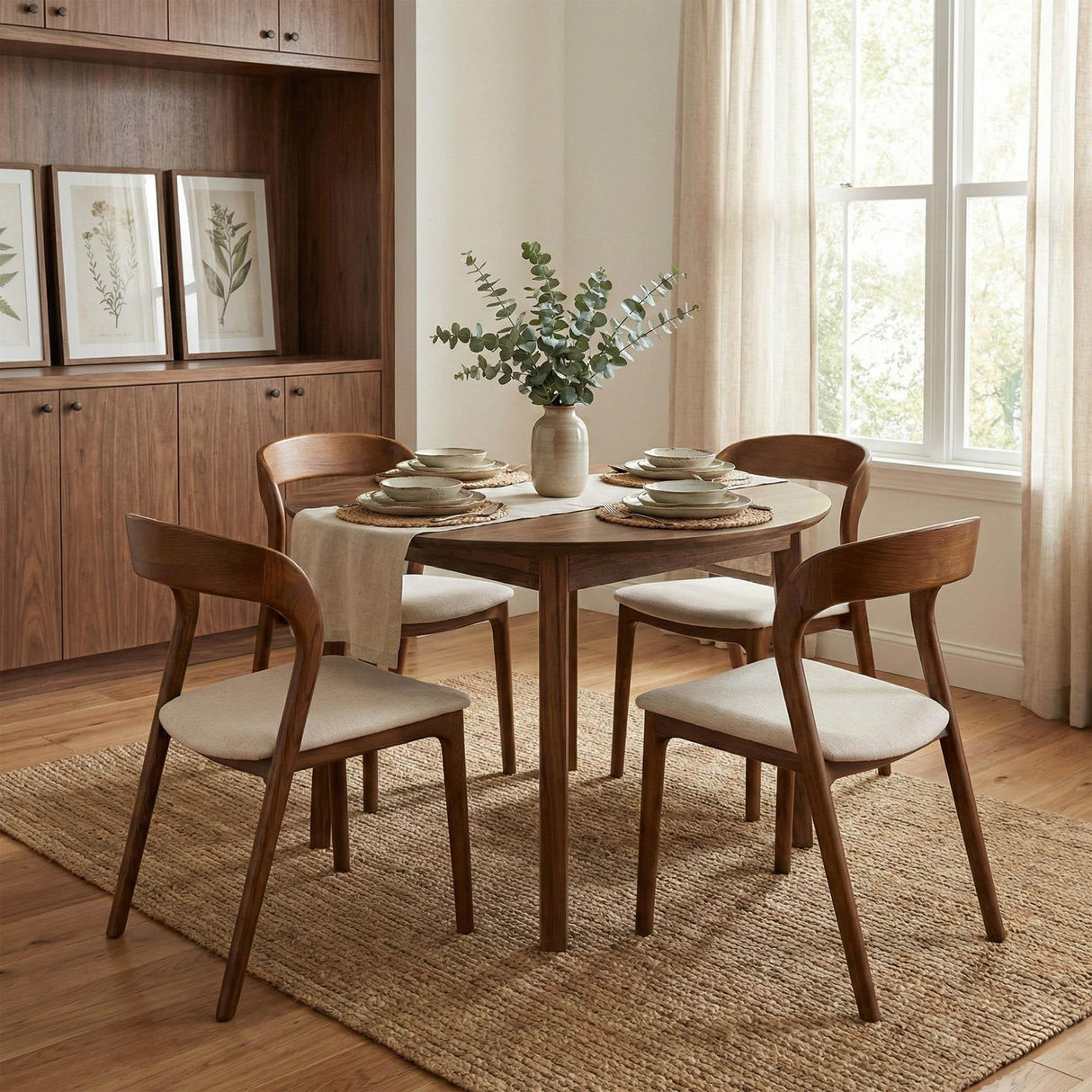 LH Home Gia Round Dining Table - Warm Pecan