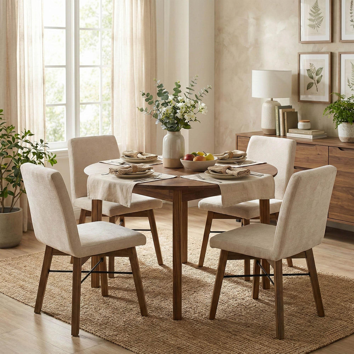 LH Home Gia Round Dining Table - Warm Pecan