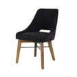 LH Home Gia Curved Dining Chair - Graphite Grey/Warm Pecan