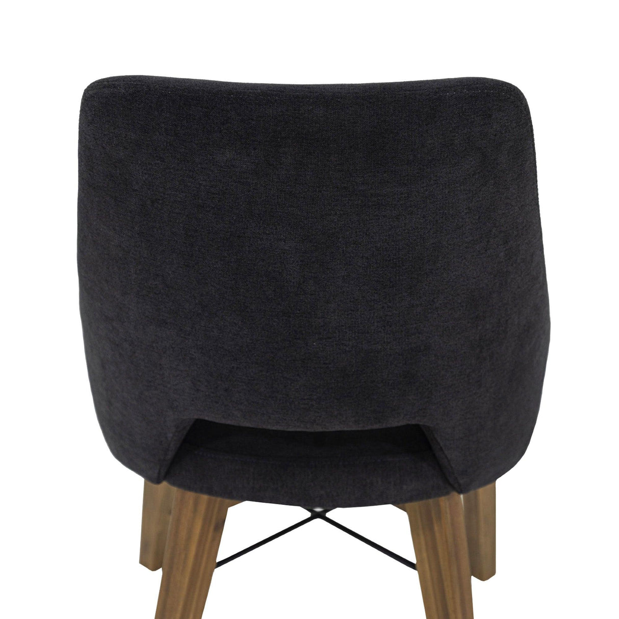 LH Home Gia Curved Dining Chair - Graphite Grey/Warm Pecan