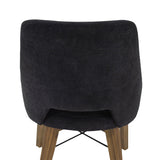 LH Home Gia Curved Dining Chair - Graphite Grey/Warm Pecan