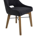 LH Home Gia Curved Dining Chair - Graphite Grey/Warm Pecan