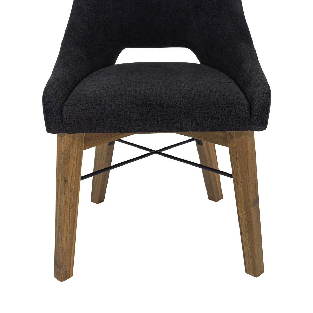 LH Home Gia Curved Dining Chair - Graphite Grey/Warm Pecan