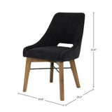 LH Home Gia Curved Dining Chair - Graphite Grey/Warm Pecan