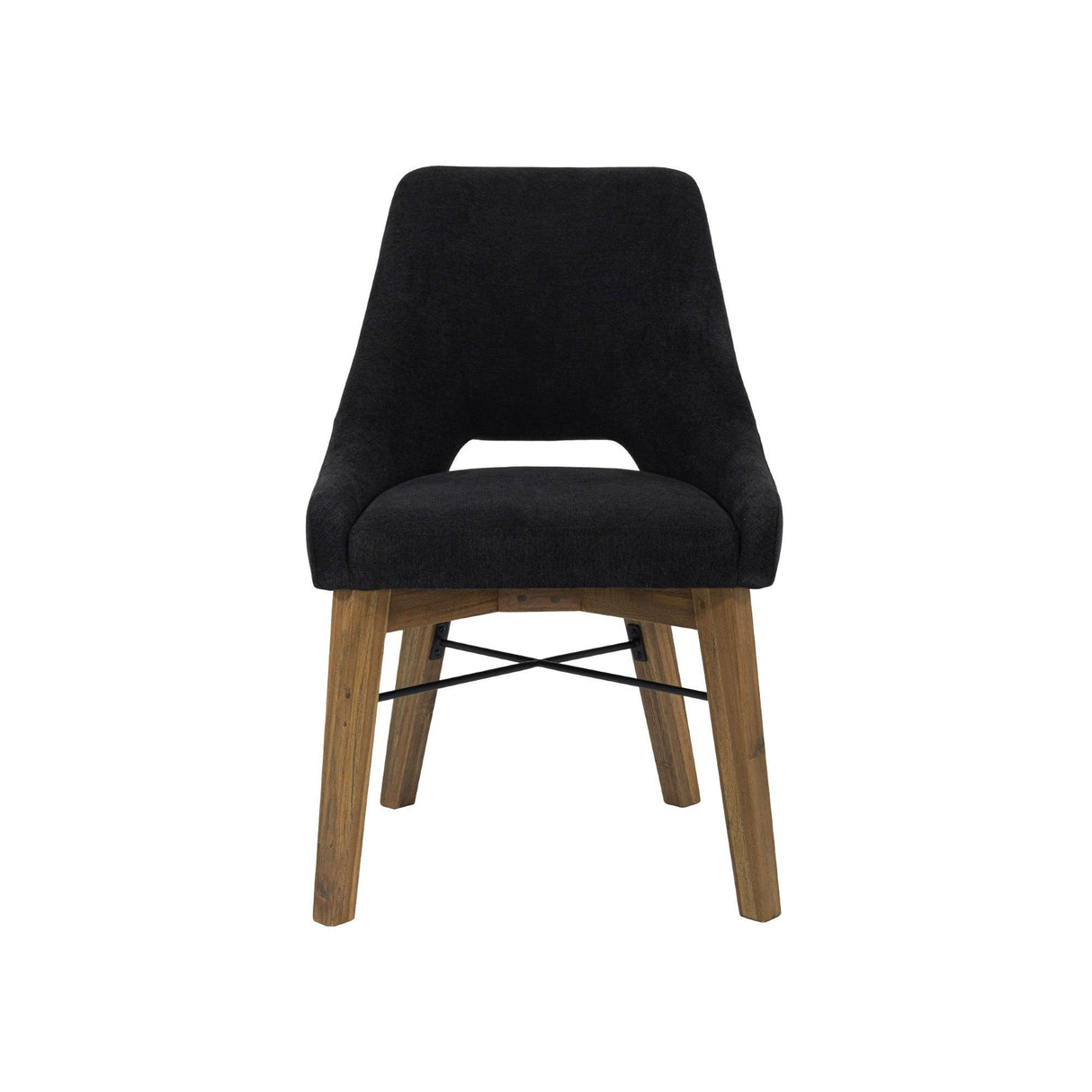 LH Home Gia Curved Dining Chair - Graphite Grey/Warm Pecan