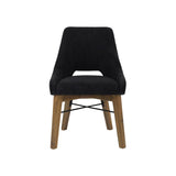 LH Home Gia Curved Dining Chair - Graphite Grey/Warm Pecan