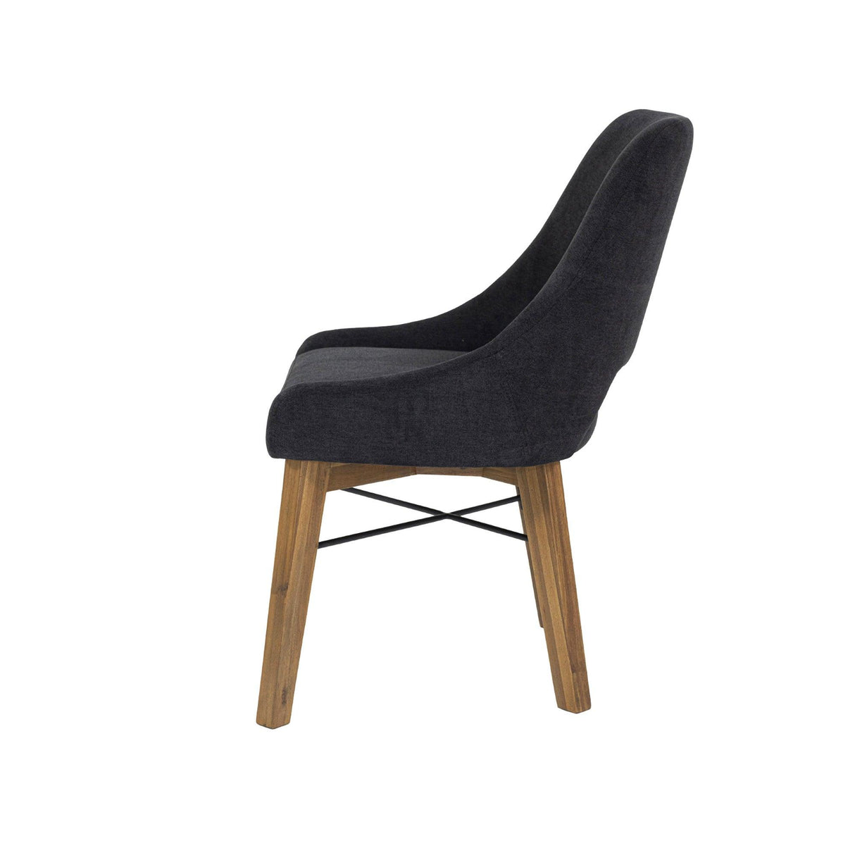 LH Home Gia Curved Dining Chair - Graphite Grey/Warm Pecan
