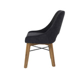 LH Home Gia Curved Dining Chair - Graphite Grey/Warm Pecan