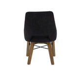 LH Home Gia Curved Dining Chair - Graphite Grey/Warm Pecan
