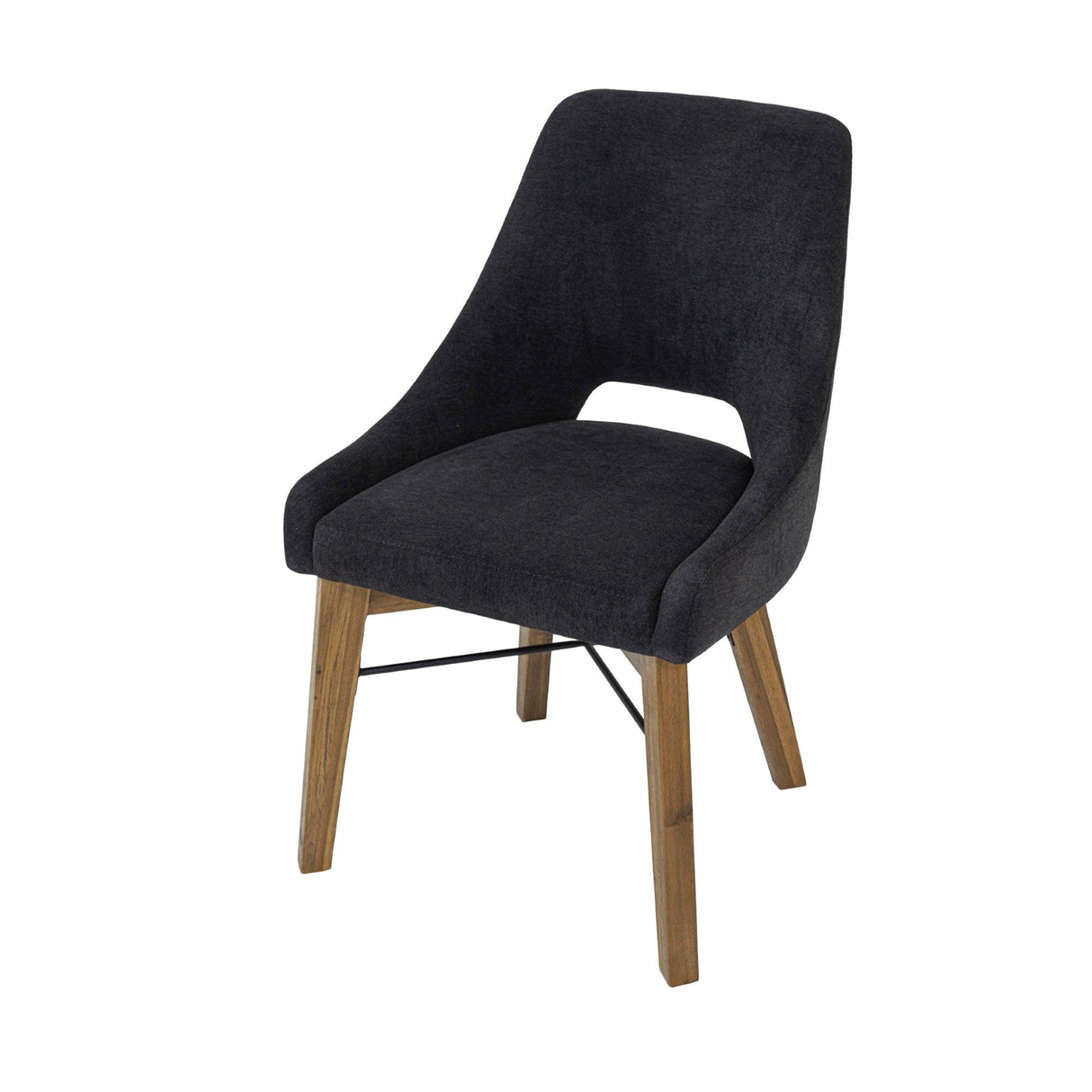 LH Home Gia Curved Dining Chair - Graphite Grey/Warm Pecan