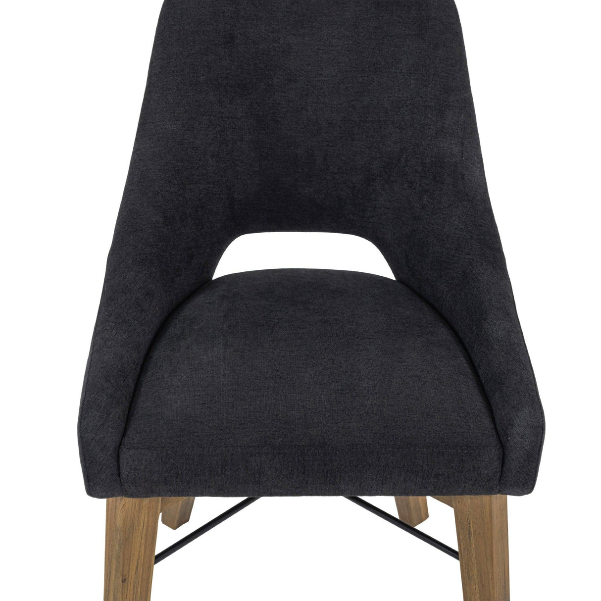 LH Home Gia Curved Dining Chair - Graphite Grey/Warm Pecan