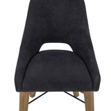 LH Home Gia Curved Dining Chair - Graphite Grey/Warm Pecan