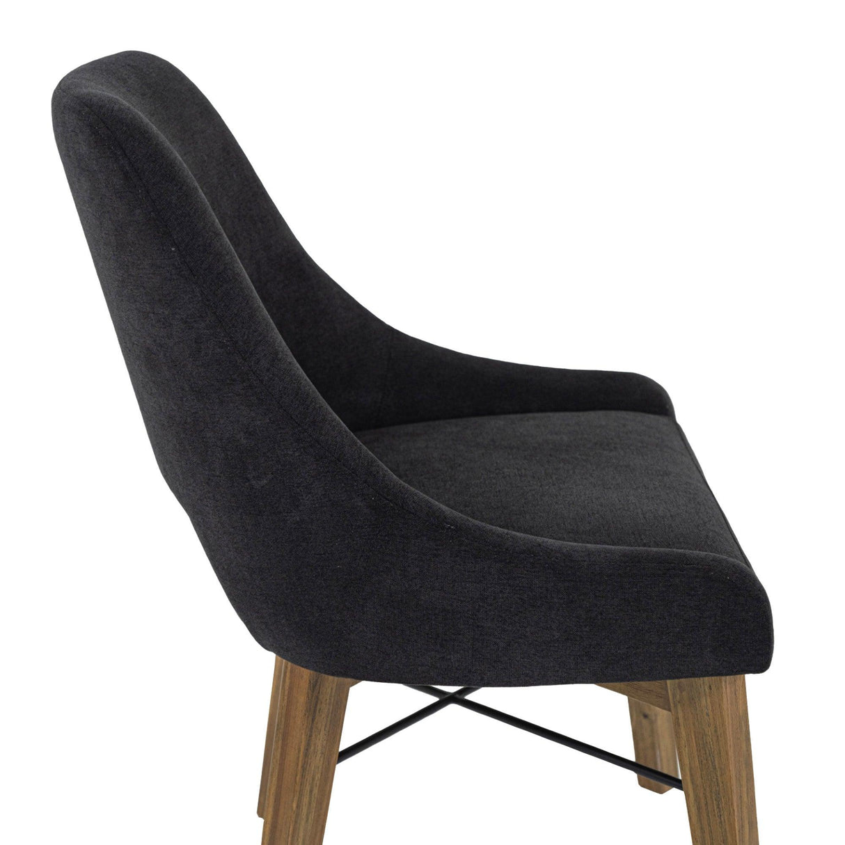 LH Home Gia Curved Dining Chair - Graphite Grey/Warm Pecan