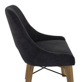 LH Home Gia Curved Dining Chair - Graphite Grey/Warm Pecan