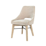 LH Home Gia Curved Dining Chair - Sand/Light Driftwood