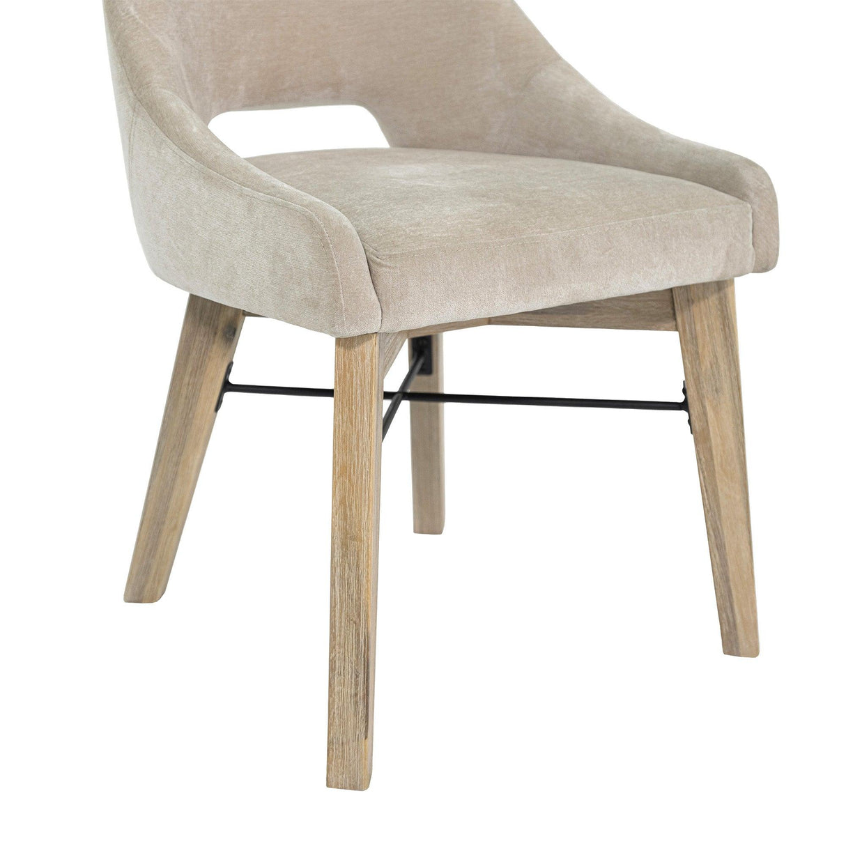 LH Home Gia Curved Dining Chair - Sand/Light Driftwood