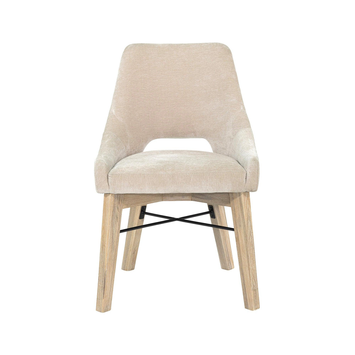 LH Home Gia Curved Dining Chair - Sand/Light Driftwood