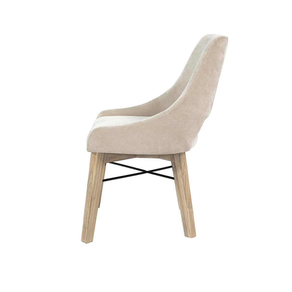 LH Home Gia Curved Dining Chair - Sand/Light Driftwood