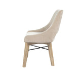 LH Home Gia Curved Dining Chair - Sand/Light Driftwood