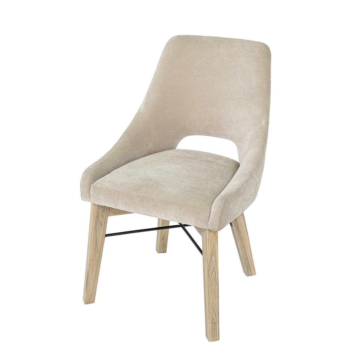 LH Home Gia Curved Dining Chair - Sand/Light Driftwood