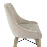 LH Home Gia Curved Dining Chair - Sand/Light Driftwood