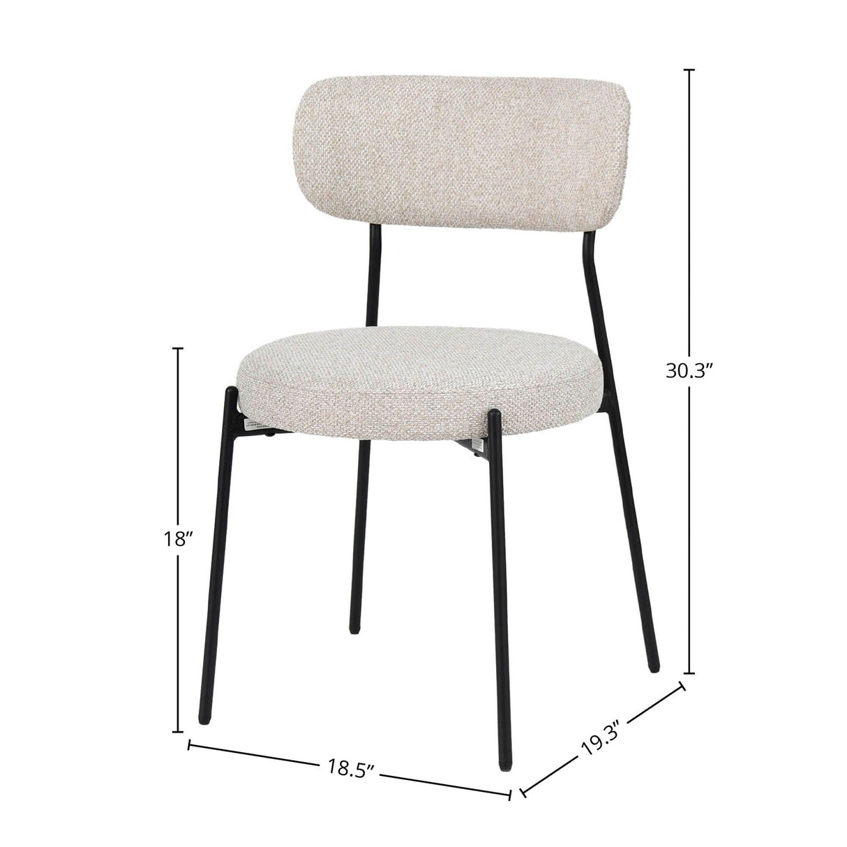 LH Home Kai Dining Chair - Bone White