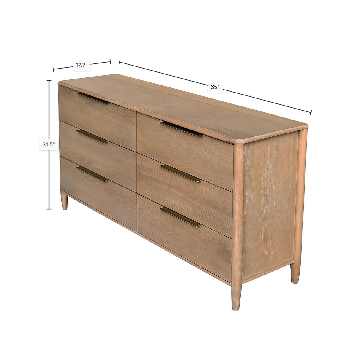 LH Home Kamelia 6 Drawer Dresser - Sand