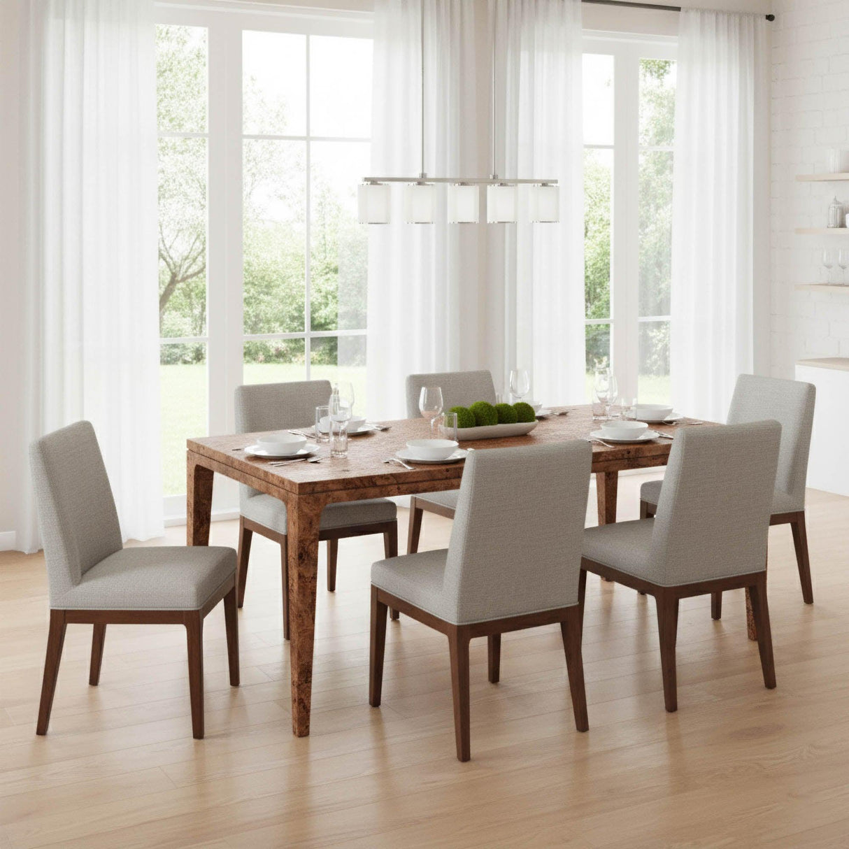 LH Home Mappa Regular Dining Table - Dark Burl