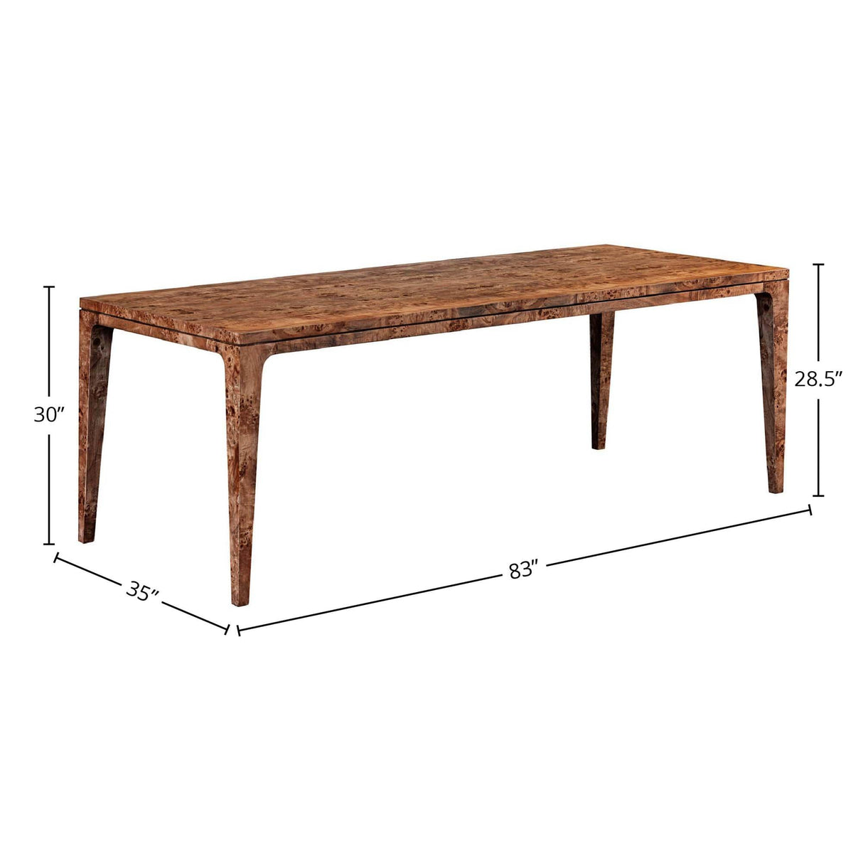 LH Home Mappa Large Dining Table - Dark Burl