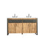 LH Home Irondale Vanity W61 in Solid Acacia Wood and Metal with White Basin