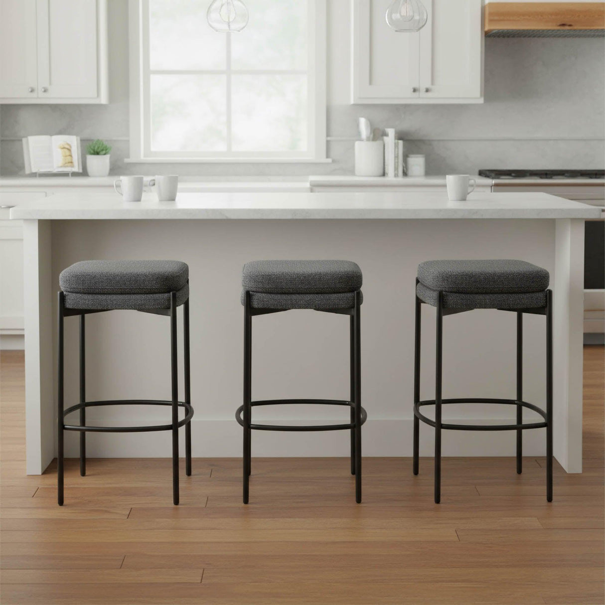 LH Home Nina Counter Stool - Chunky Grey