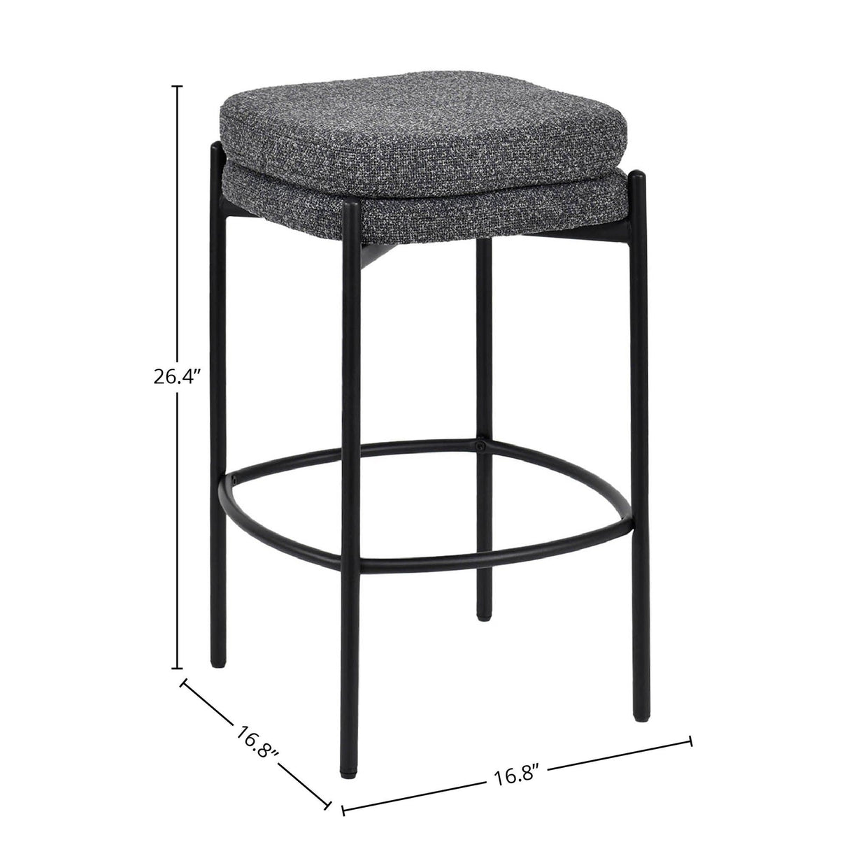 LH Home Nina Counter Stool - Chunky Grey