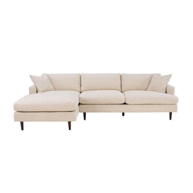 LH Home Martha Left Sectional Sofa - Beach Alabaster
