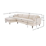 LH Home Martha Left Sectional Sofa - Beach Alabaster