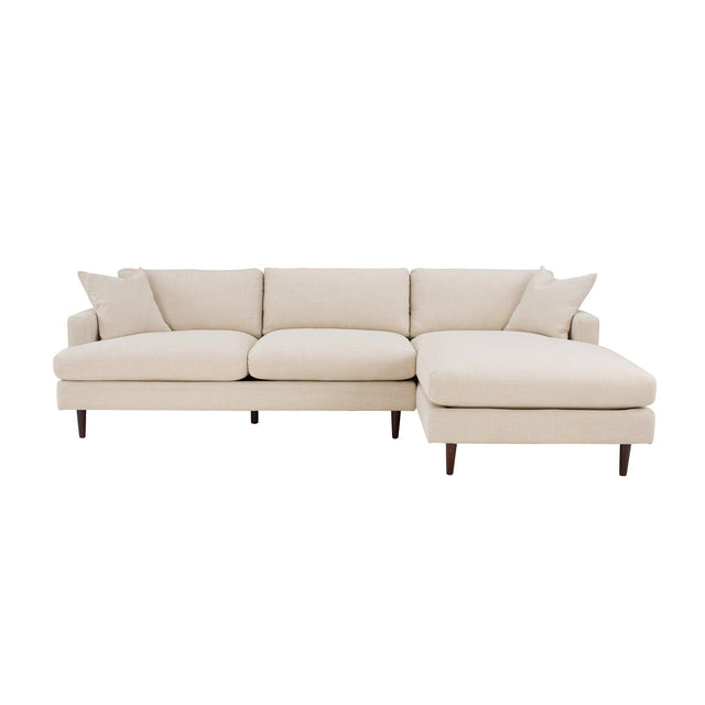 LH Home Martha Right Sectional Sofa - Beach Alabaster