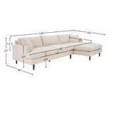 LH Home Martha Right Sectional Sofa - Beach Alabaster