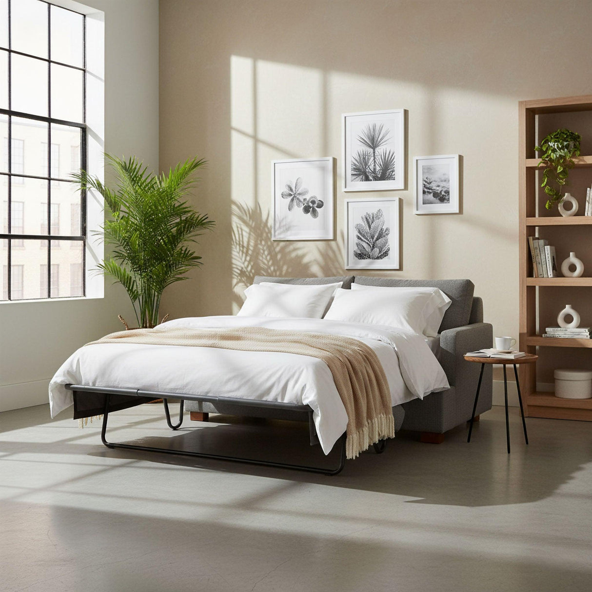 LH Home Martha Double Sofa Bed - Pepper Grey (Performance)