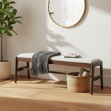 LH Home Remix Upholstered Bench - Cream
