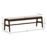 LH Home Remix Upholstered Bench - Cream