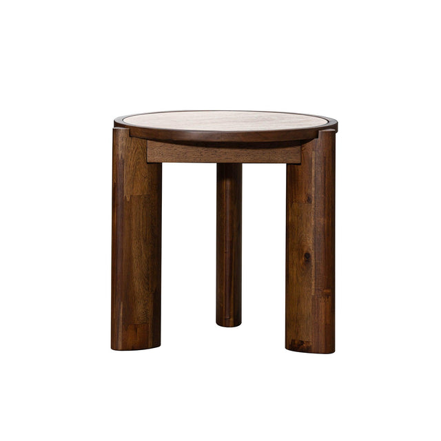 LH Home Remix Round Side Table - Travertine