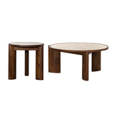LH Home Remix Round Side Table - Travertine