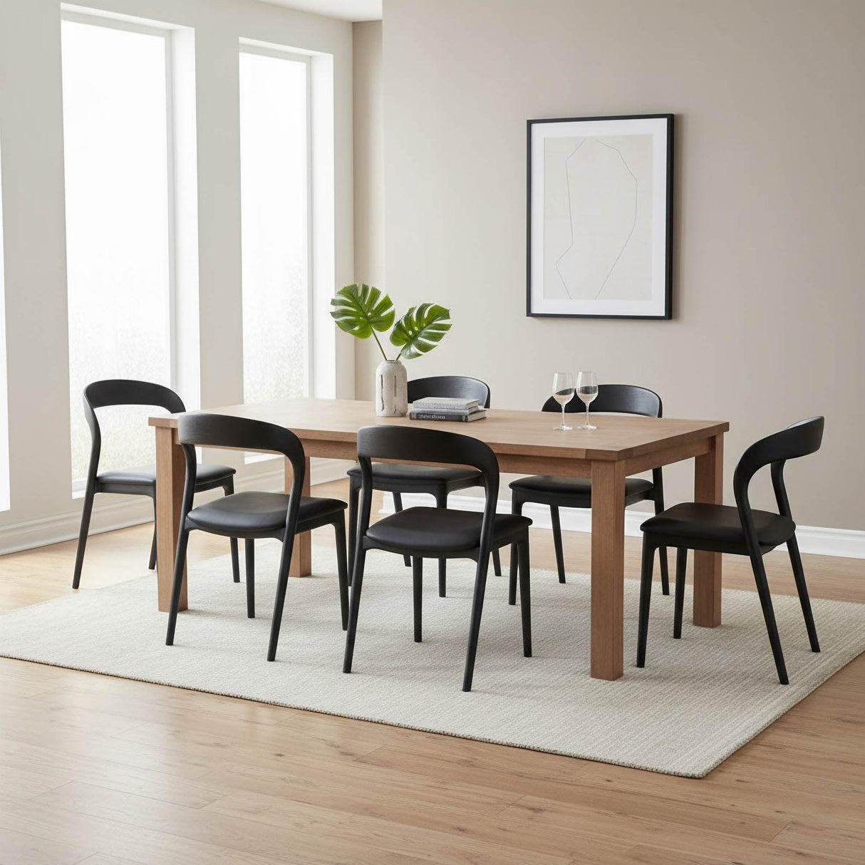 LH Home Rotondo Dining Chair - Black w/ PU Seat
