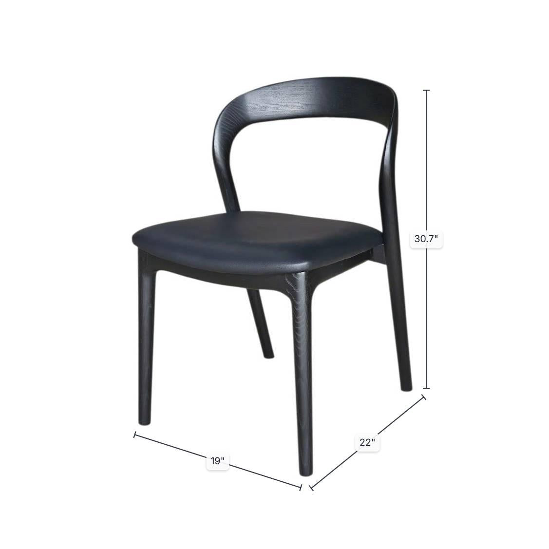 LH Home Rotondo Dining Chair - Black w/ PU Seat